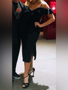 Elegant H&M Blackish Blue Silk Dress